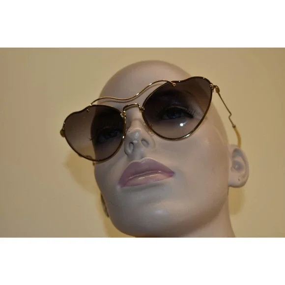 NIB MIU MIU SMU55R CAT EYES SCENIQUE GOLD YELLOW METAL LOGO FRAME SUNGLASSES NIB MIU MIU SMU55R CAT EYES SCENIQUE GOLD YELLOW METAL LOGO  main image 3